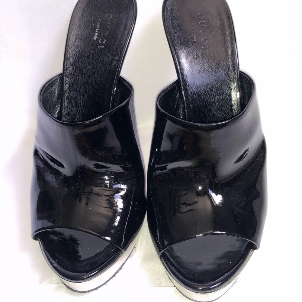 gucci patent mules